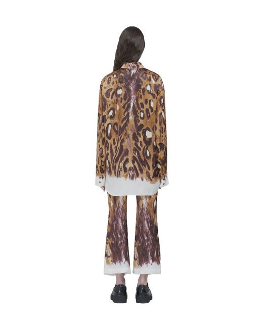 Marni Brown Graphic Printed High Waist Trousers