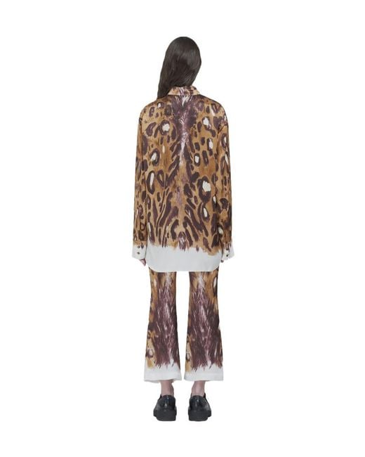Marni Brown Graphic Printed High Waist Trousers