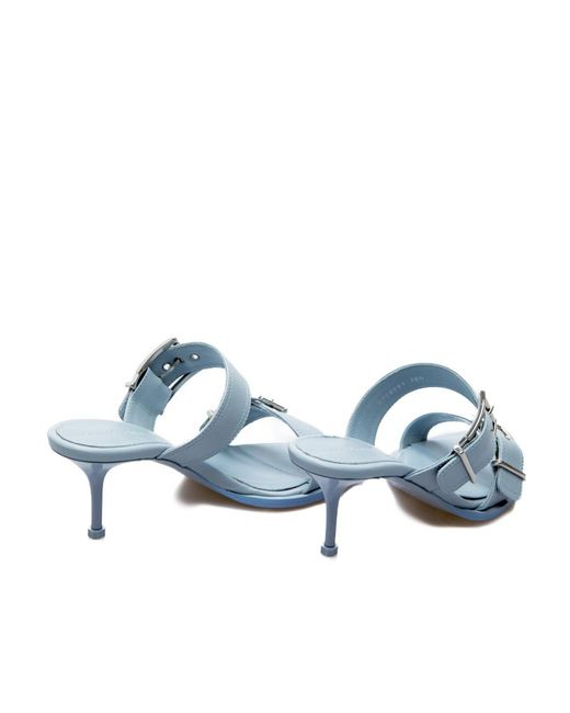 McQueen Blue Buckle Detailed Sandals