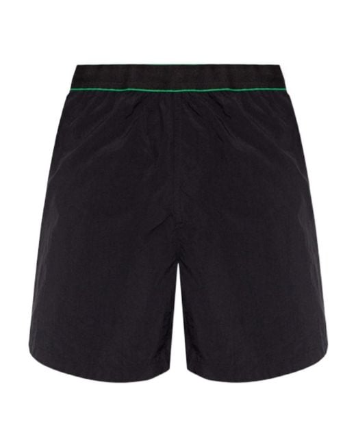 Bottega Veneta Blue Logo-Waistband Swimming Trunks for men