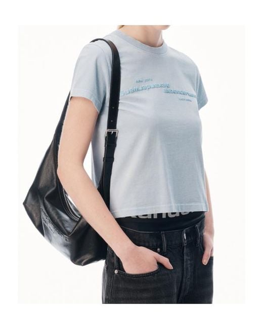 Alexander Wang White Mirrored Logo Crewneck T-Shirt