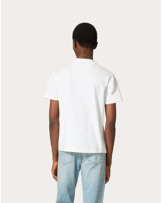 Valentino White Crewneck Short-Sleeved T-Shirt for men