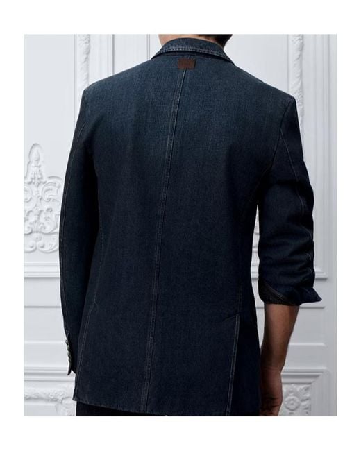 Dior Blue Double-Breasted Suit Jacket for men