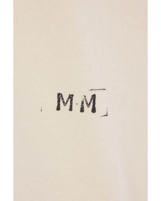 Maison Margiela White Logo Embroidered Long-Sleeved Polo Shirt for men