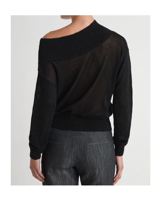 Paloma Wool Black Soto Funnel-Neck Fine-Knit Sweater