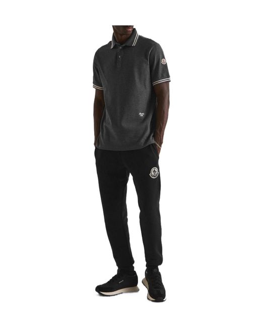 Moncler Gray Short-Sleeve Pique Polo Shirt for men