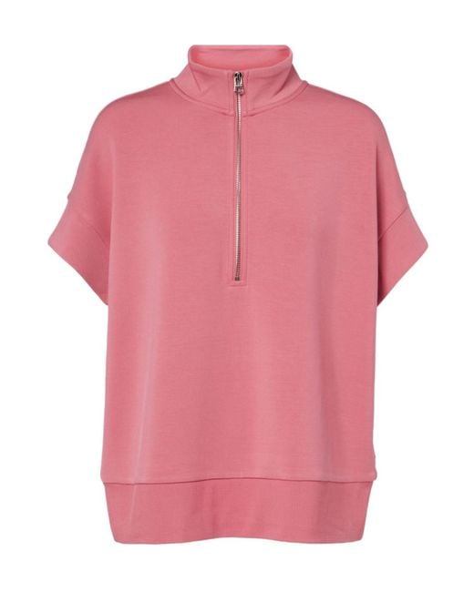 Varley Pink Ritchie Half-Zip Sweatshirt