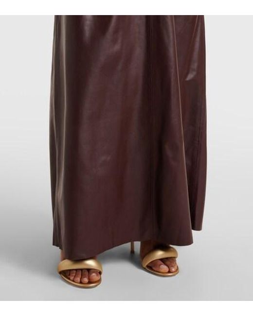 Dodo Bar Or Purple Leather Midi Dress