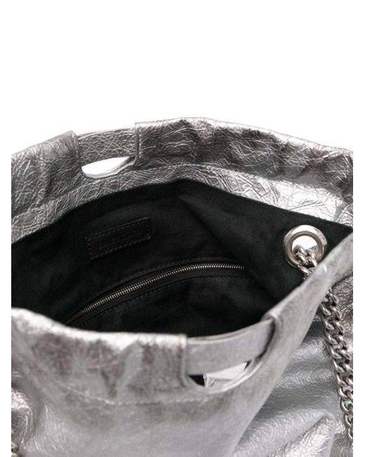Balenciaga White Crush Charm Detailed Medium Tote Bag