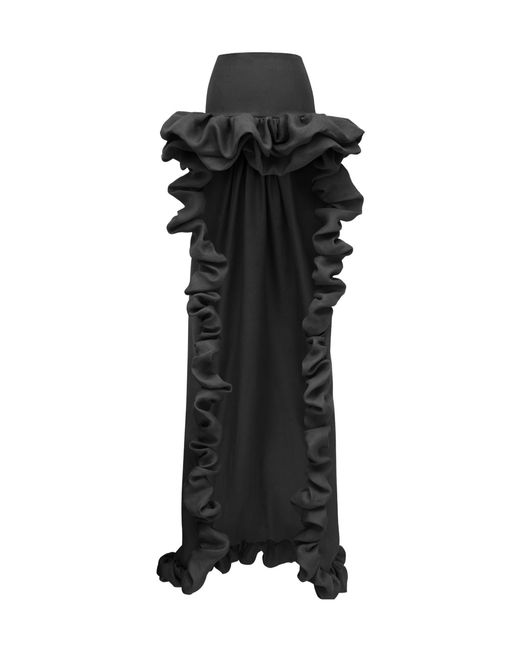 Saint Laurent Black Silk Gauze Bubble Skirt