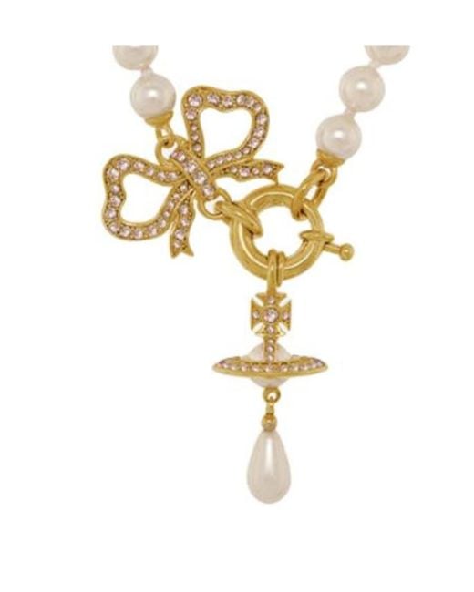 Vivienne Westwood Metallic Bow Pendant Necklace