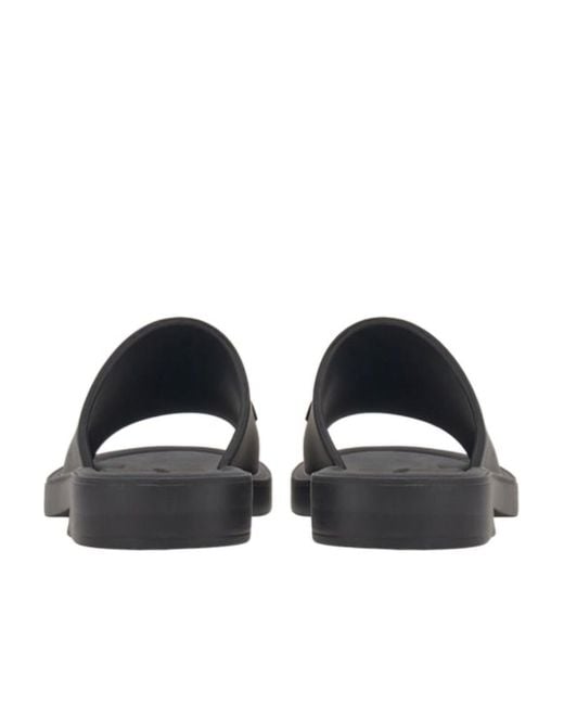 Ferragamo Black Logo-Embossed Sandals for men