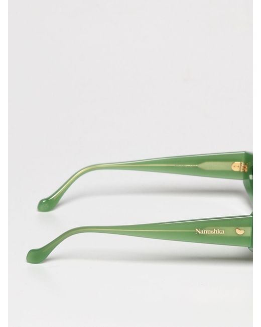 Nanushka Green Triangle Frame Sunglasses
