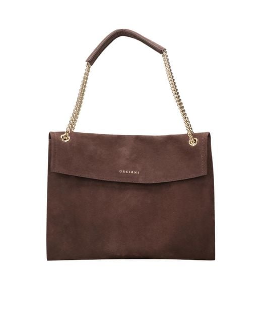 Orciani Brown Dual-Handle Shoulder Bag