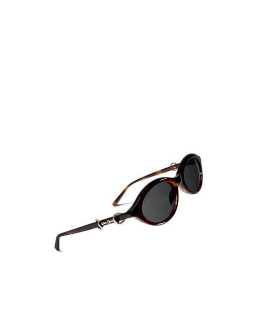 Gucci White Oval-Frame Sunglasses