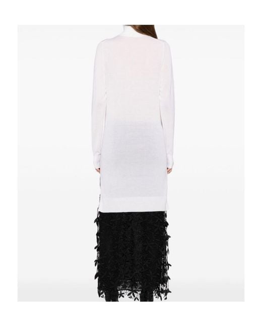 Totême  White Totême Double-Sleeve Turtleneck Top