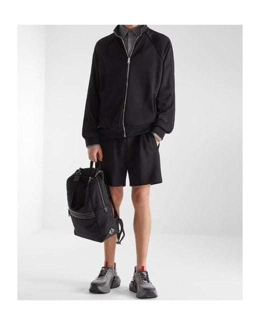 Fendi Black High-Neck Zip-Up Sweatshirt for men