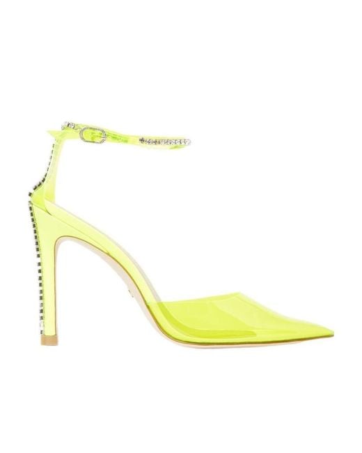 Stuart Weitzman Yellow Pointed High Heels