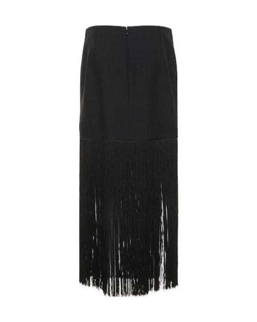 Michael Kors Black Crepe Tassel Mini Skirt