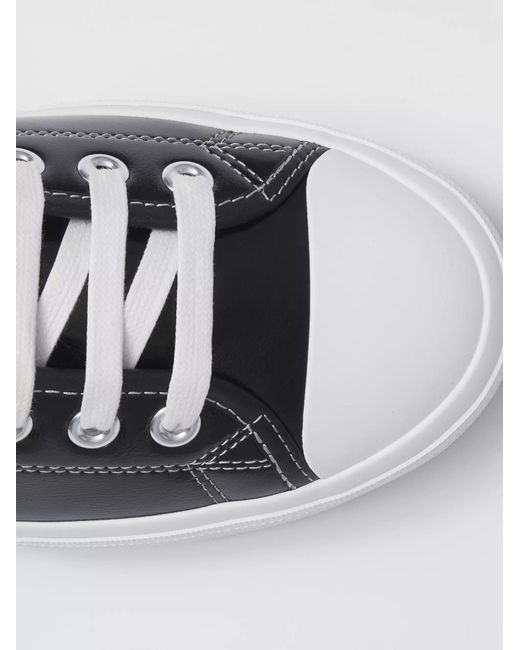 Burberry Black Porthole-Detail High-Top Sneakers for men