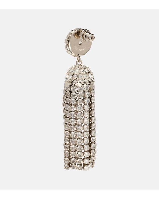 Rabanne White Crystal-Embellished Drop Earrings