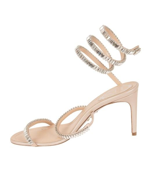 Rene Caovilla Natural Cleo Crystal-Embellished Sandals