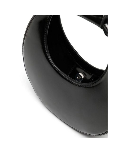 Staud Black Good Night Moon Logo-Debossed Crossbody Bag