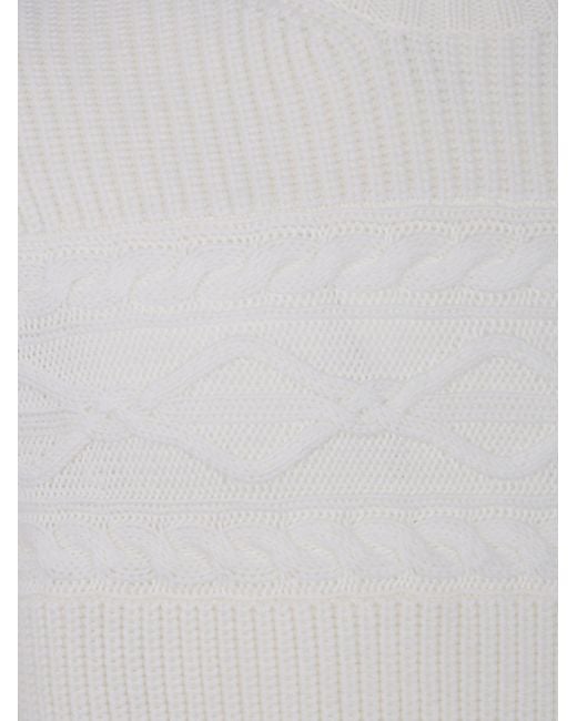 Zegna White High Neck Knitted Jumper for men