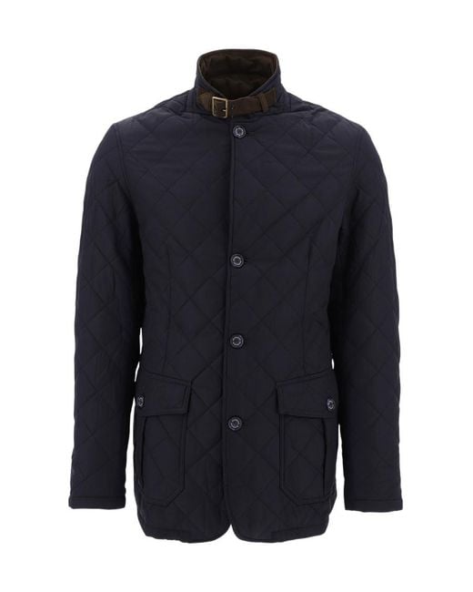 Barbour Blue Lutz Quilted Jacket for men