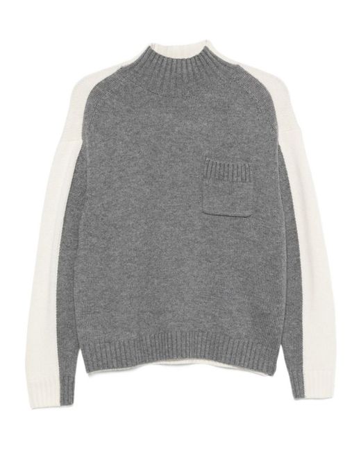 Semicouture Gray Long-Sleeved Sweater