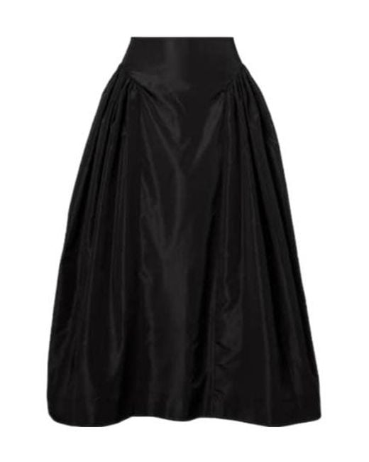 Simone Rocha Black Taffeta Midi Skirt