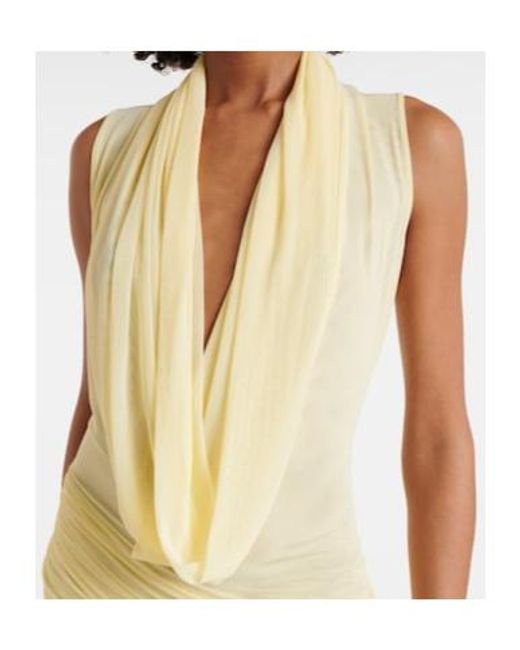 David Koma Metallic Semi-Sheer Gown
