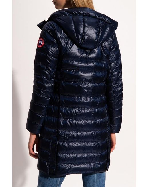 Canada Goose Blue Logo-Patch Sleeve Padded Coat