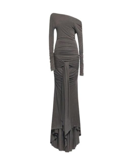Blumarine Gray Knot Detail Dress