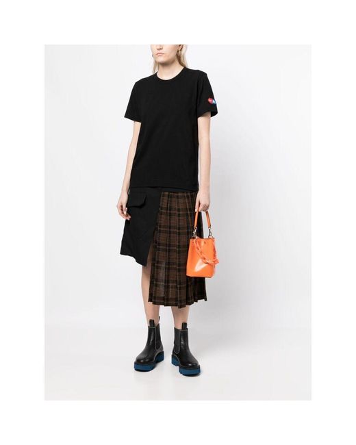 COMME DES GARÇONS PLAY Black Comme Des Garçons Play Logo Patch Crewneck T-Shirt