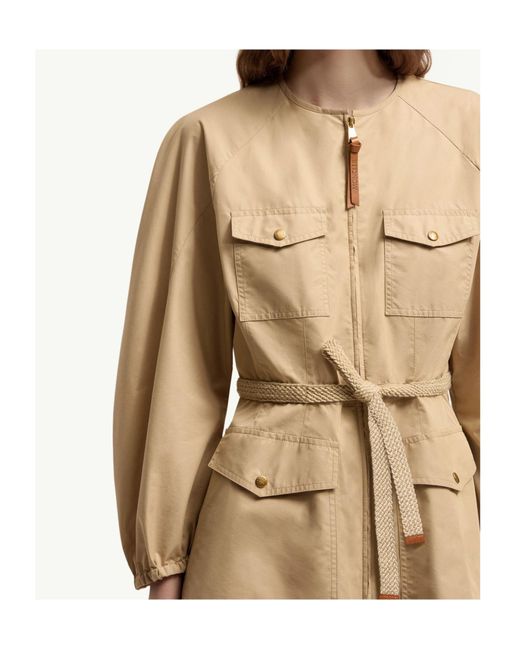 Moncler Natural Pleated Poplin Dress