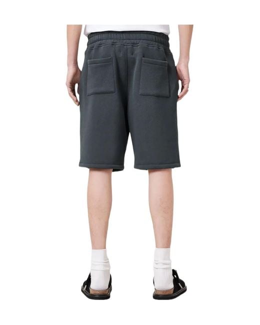 AllSaints Gray Logo-Embroidered Drawstring Track Shorts for men