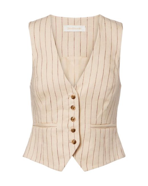 Zimmermann Natural V-Neck Sleeveless Vest