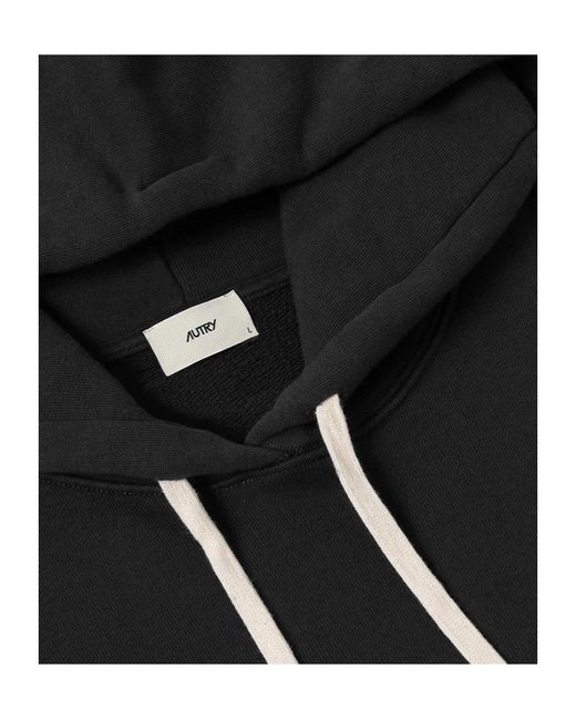 Autry Black Embroidered Logo Hoodie for men