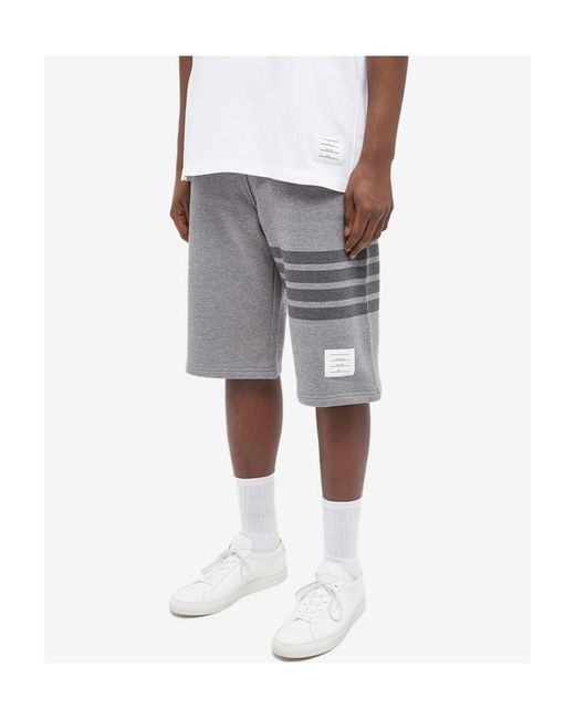 Thom Browne Gray Logo Shorts for men