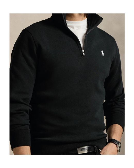 Polo Ralph Lauren Blue Quarter-Zip Logo Sweatshirt for men