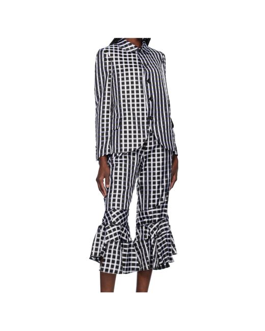 Comme des Garçons Blue Lapel Long-Sleeved Suit Jacket