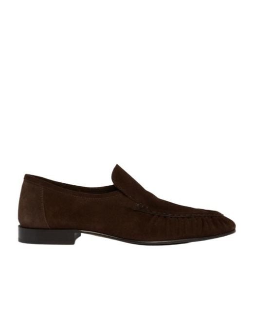 The Row Brown Soft Moccasin Loafers for men