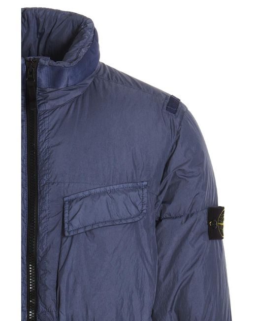 Stone Island Blue Padded Zip-Up Jacket for men