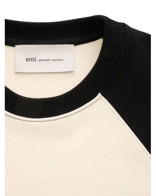 AMI Black Ami Raglan Logo-Appliqué Sweatshirt for men