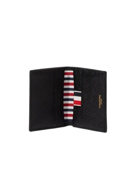 Thom Browne Black Stripe-Detailed Bi-Fold Cardholder for men