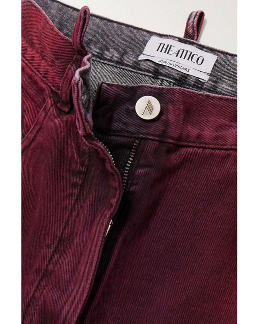 The Attico Red Belt Ring Denim Trousers