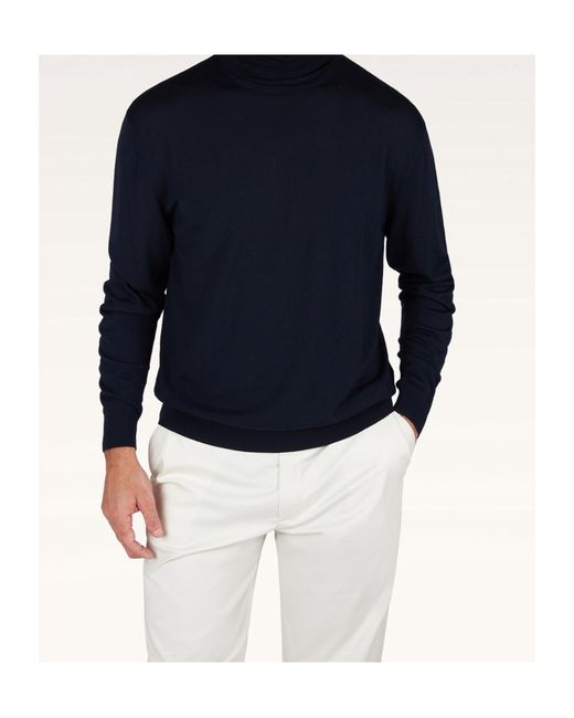 Paul & Shark Blue Turtleneck Sweater for men