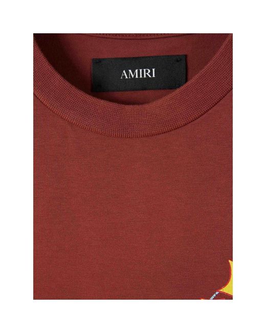 Amiri Red Crew-Neck T-Shirt for men