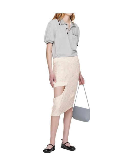 OPEN YY Natural Floral-Patterned Skirt